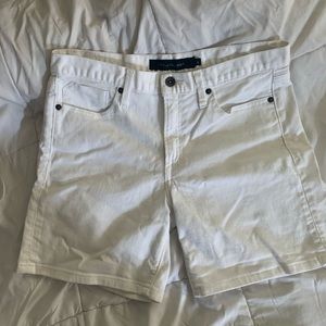 Long white Calvin Klein jean shorts